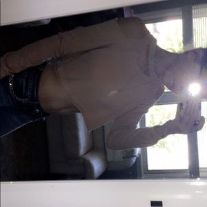 Cropped, off shoulder, long sleeved T-shirt